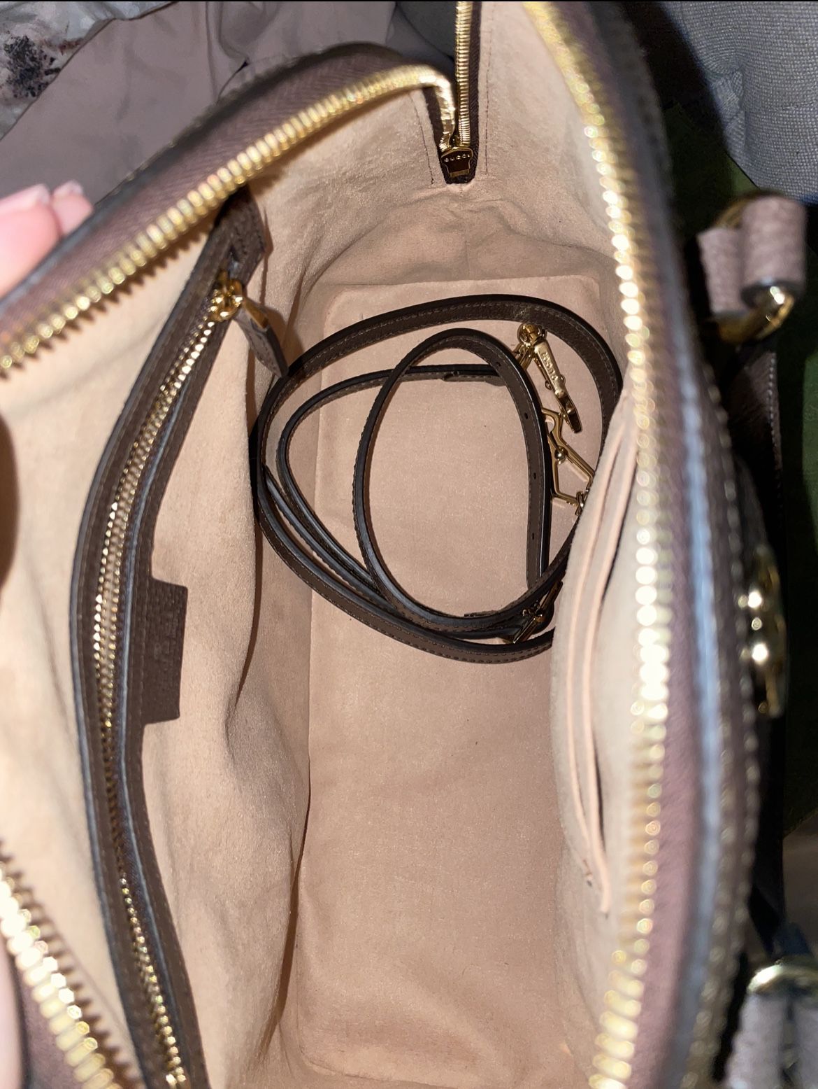 Ophidia dome top handle cloth handbag Gucci Brown in Cloth - 35070270
