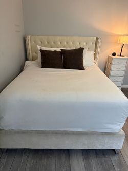 Queen bed frame headboard