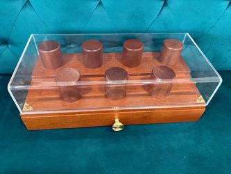 Wooden Pipe Stand Display Case with Acrylic Cover