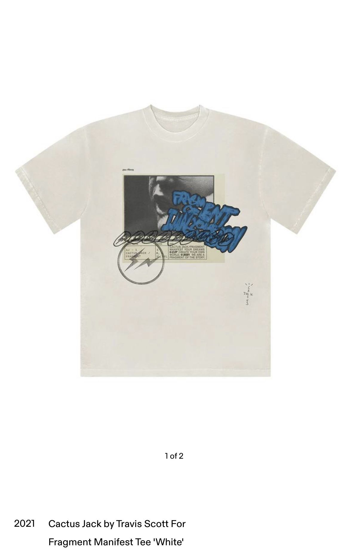 Travis Scott Cactus Jack For Fragment Manifest T-Shirt, US Men's Small for  Sale in Pasadena, California - OfferUp