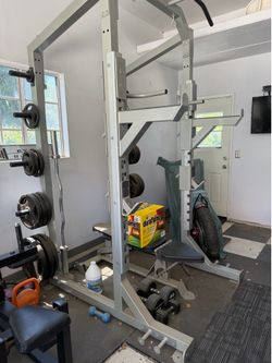 Complete weight cage heavy heavy duty.  Weights and bars too
