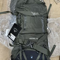 Osprey Kestrel 38L Men's Outdoor Backpacking Backpack, Green, (38L) Wholesale 