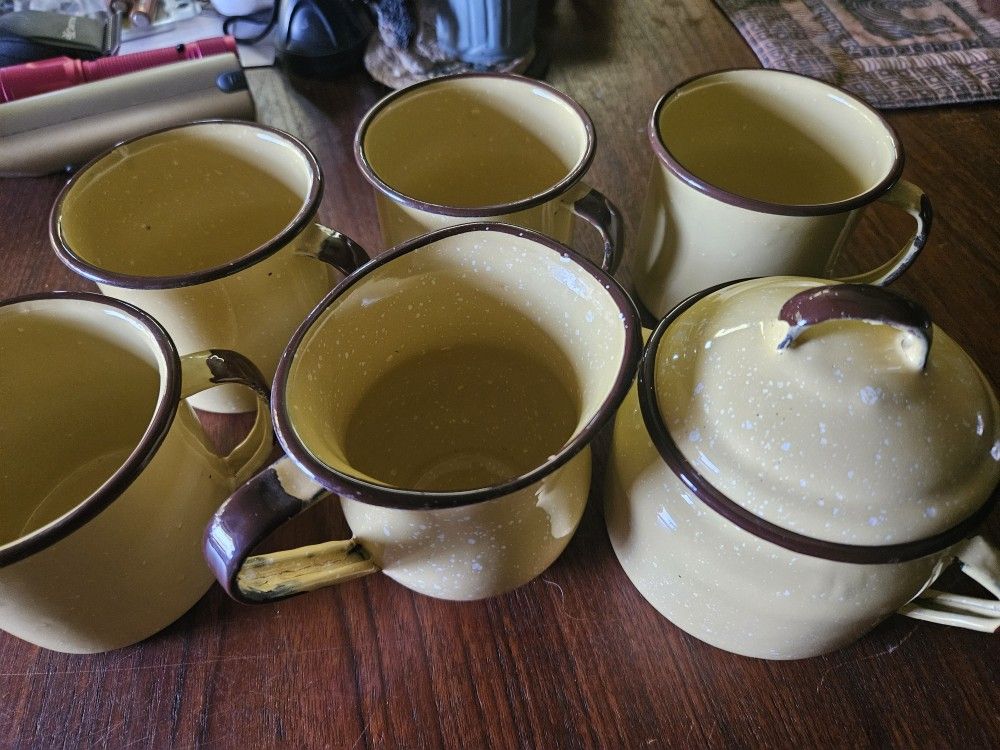 Enamel Yellow and Brown