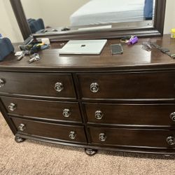 Mirror Dresser And Bed With Frame