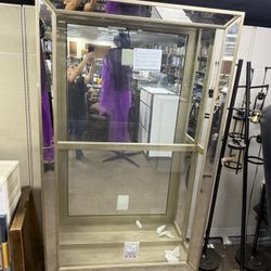 Pulaski Side Entry Curio, 46 ​​x 14 x 82 inches, Silver