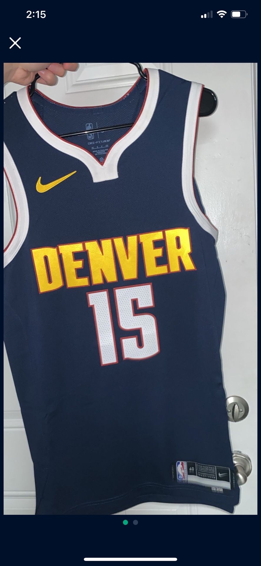 Authentic Nike Nba Jersey Denver Nuggets Mens Small Size 40 Nikola Jokic