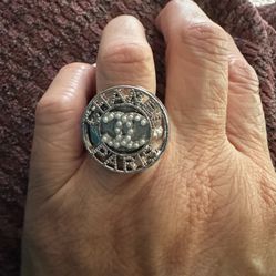 Vintage Chanel Button -Now Adjustable Ring