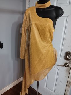 Gold Glitter Minidress Or Shirt