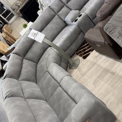 Available In Light Brown 6Pc Grey Power Reclining Sectional