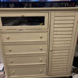 Wooden Dresser With Outlet 