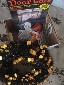 Halloween wreath and other items