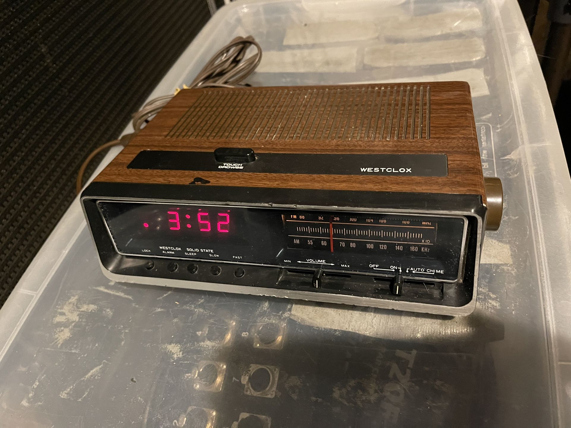 Vintage Westclok Am/fm Radio Alarm Clock Tabletop
