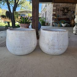 Large White Clay Pots, Planters, Plants. Pottery, Talavera $110 cada una