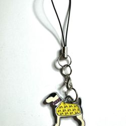 Cellphone Charm Accessory Keychain Dog yellow