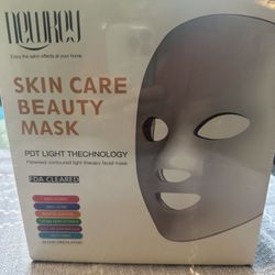 NEWKEY Red Light Therapy Mask for Face Wrinkles, LED Face Mask Light Therapy,7 Colors Photon Red Light Therapy Mask for Face, 20 Minutes Treatment,Adj