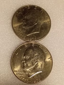 Two Eisenhower Bicentennial Dollars