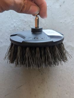 Used RYOBI Medium Bristle Drill Cleaning Brush Attachment.