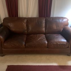 Leather Sofa Brown - Must Go!
