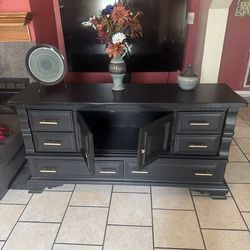 Heavy Hardwood Black Dresser