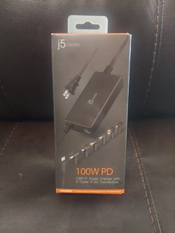 J5 Create 100W PD USB-C Super Charger w/ 6 Types of DC Connectors
