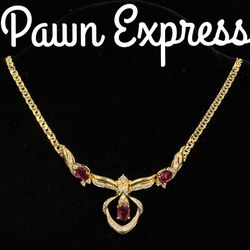 14K Ruby and Diamond Statement Collar Necklace 