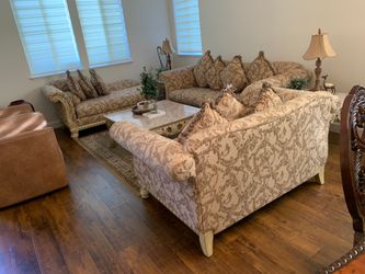 Cauches for sale including center table and two small tables