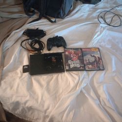 PlayStation 2 Slim With Two Games One Controller One Memory Disc All The Power Cords 