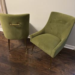 Green Velvet Accent Chairs 