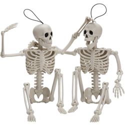 JOYIN 2pcs 16” Halloween Skeleton, Full Body with Posable Movable Joints