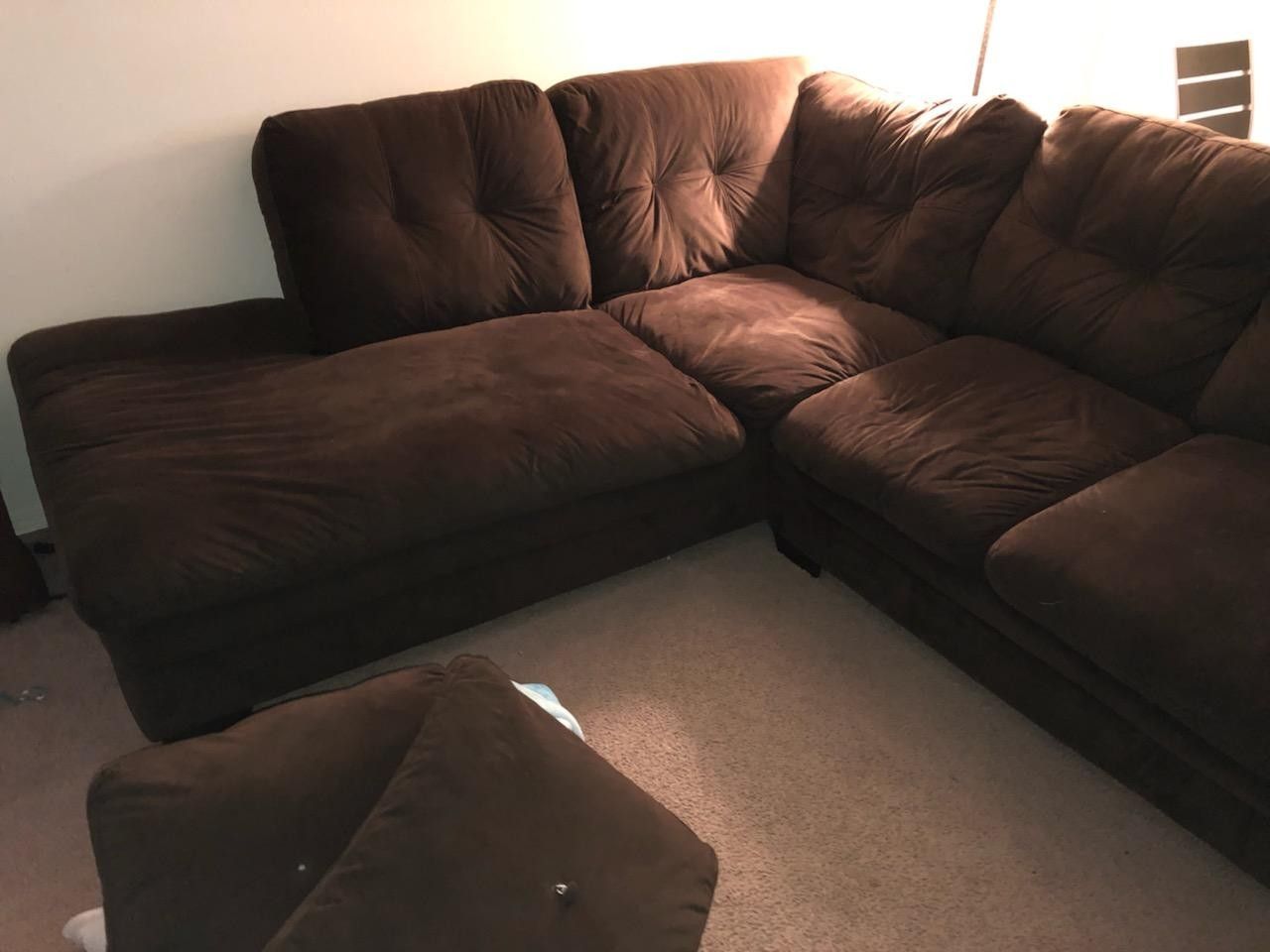 Dark brown sectional - reynoldsburg