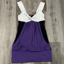 Women’s Small Purple, Black, & Grey Color Block Tank Top