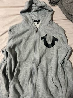 True religion grey zip up jacket