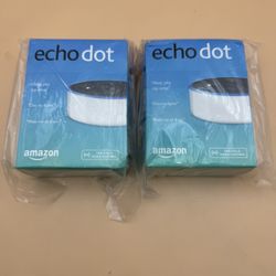 NEW Amazon Echo Dot (2nd Generation) Smart Assistant - White (Sealed) - 2 units