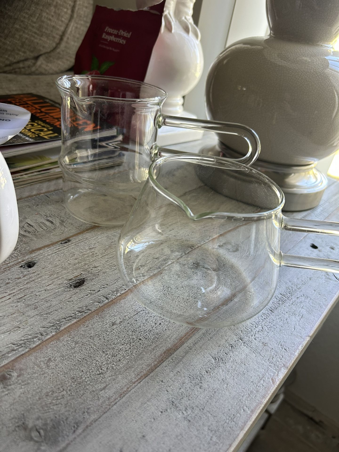 Pair Of Scientific Glass Beakers 