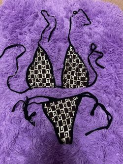 New Small black gold bikini swimsuit y2k goth emo festivalrave dance metallic No size tag. piece is old stock from early 2000s
