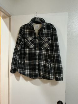 Sage Collective Sherpa Lined Flannel Shirt Jacket size M like new