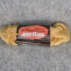Vintage Malina Acrilan Yarn 205 Pineapple Yellow Dupont Orlon Acrylic  1.3 oz. 