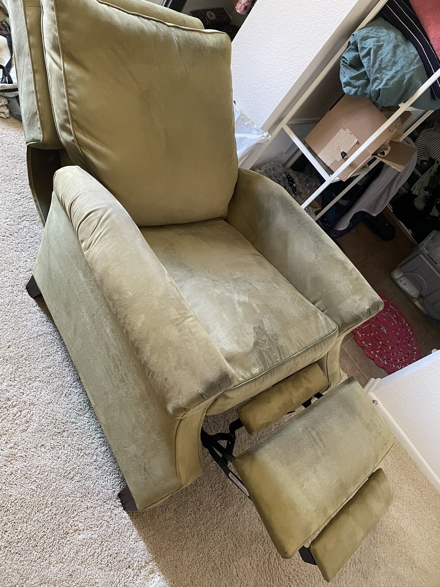 Green Suede Recliner