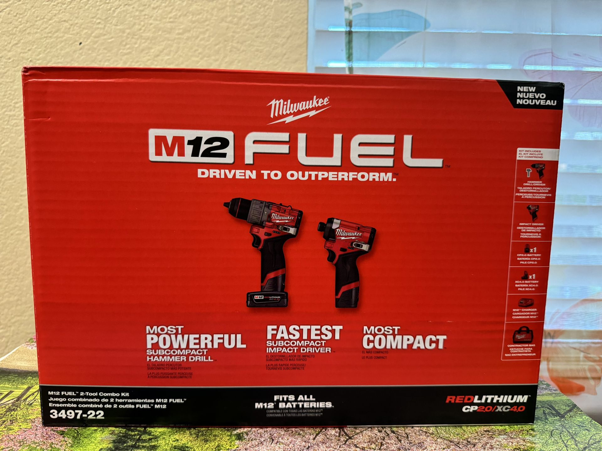 M12 FUEL 12-Volt Lithium-Ion Brushless Cordless Hammer Drill and Impact Driver Combo Kit w/2 Batteri