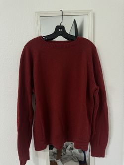 J.Crew Deep Red Knit Sweater – Size L– Cozy, Classic, Clean Look!
