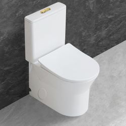 Small One Piece Toilet Compact Modern Tiny Bathroom 10" Rough-in