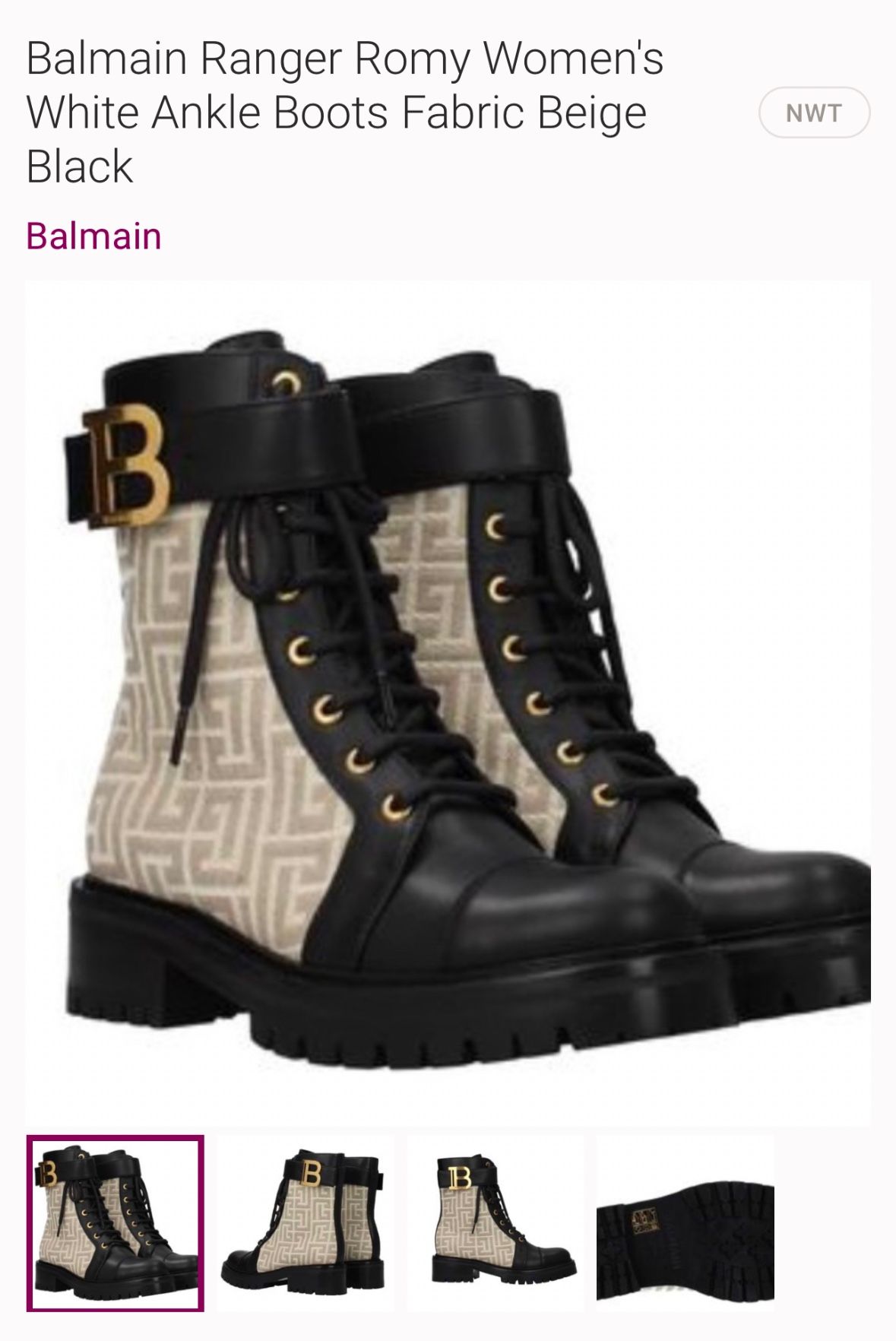 Balmain Ranger Romy Women’s White Ankle / Baige-Black
