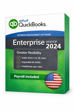Intuit Quickbooks Desktop Enterprise 2024, Windows, Pc, Desktop, with PayRoll