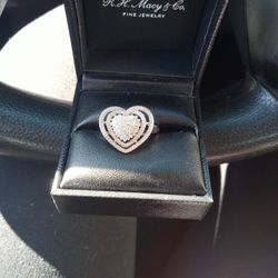 Womans Diamond Ring Sterling Silver 