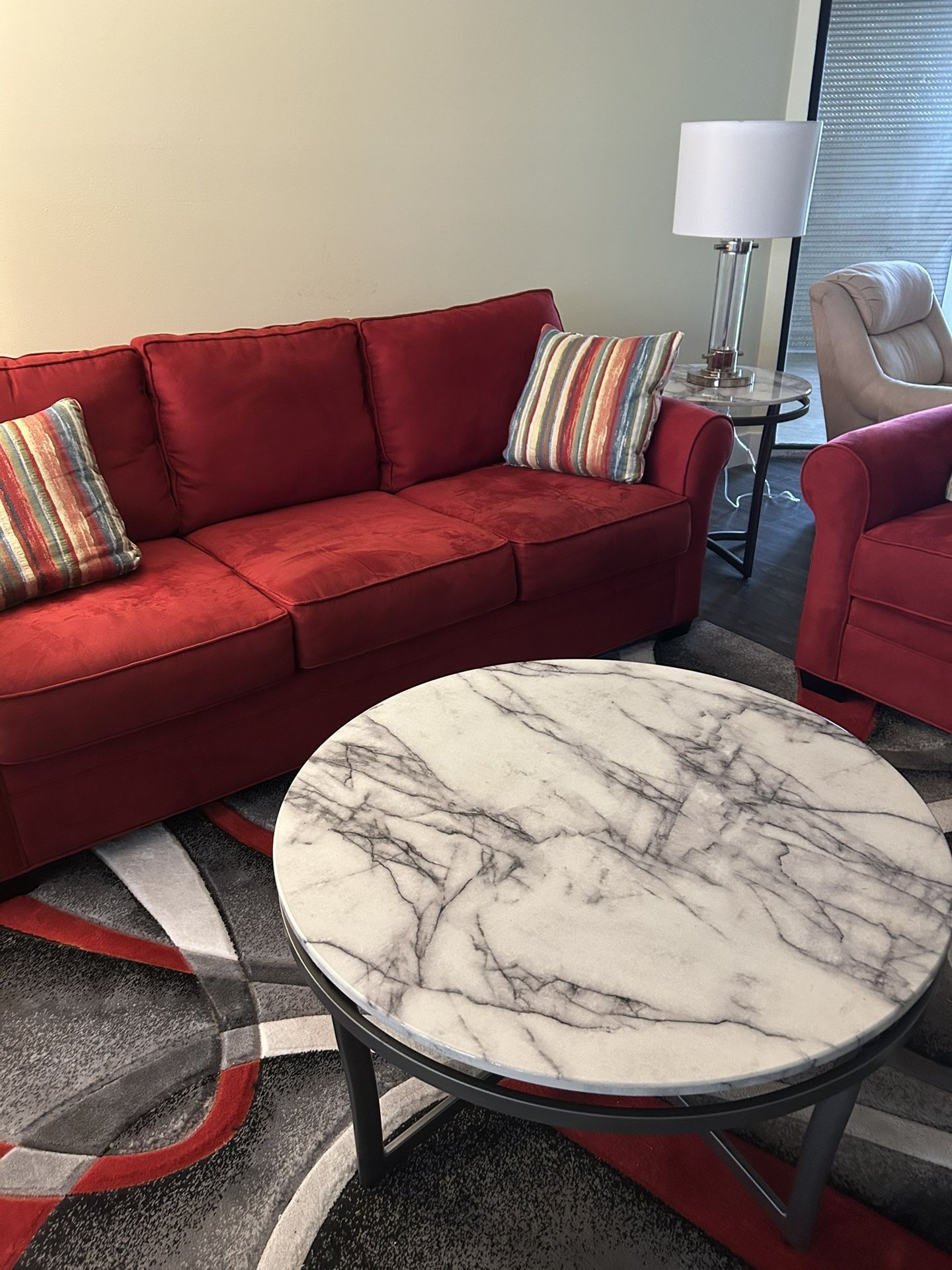 Living Room Set ( Sofa, Love Seat, 2 End Tables and Cocktail Table)
