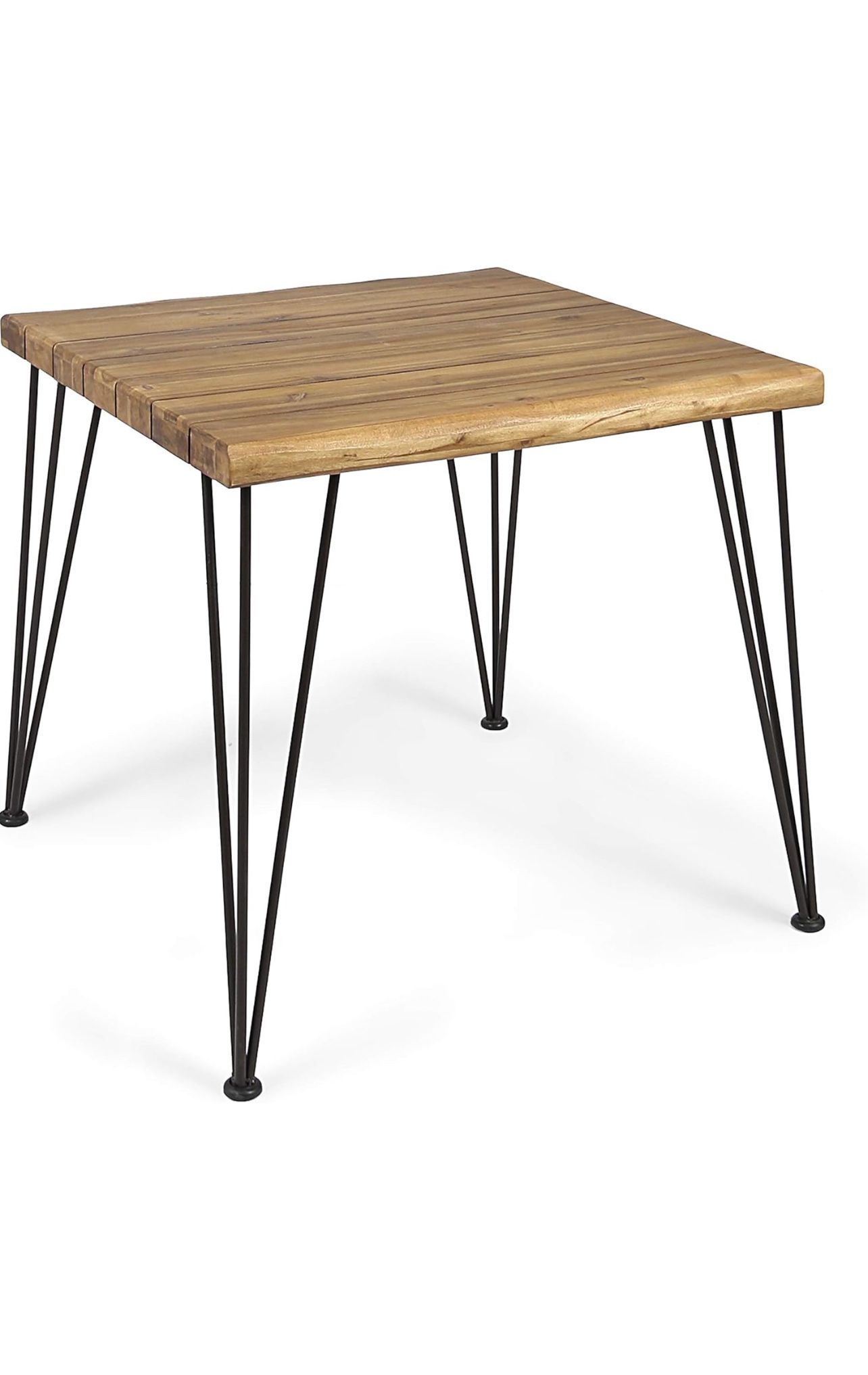 Christopher Knight Home Audrey Indoor Industrial Acacia Wood Dining Table, Teak Finish, Rustic Metal