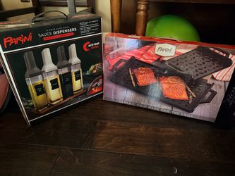 New Parini Ceramic Grill Grids + Sauce Dispenser Set
