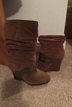 Sz 8 Brown leather Dr Scholls boots