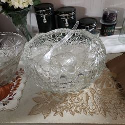 Punch Bowls 2 Sets Extra Glasses 