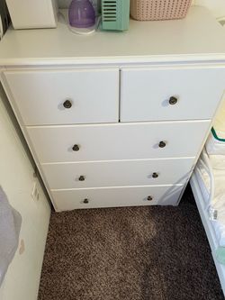White drawer dresser nursery